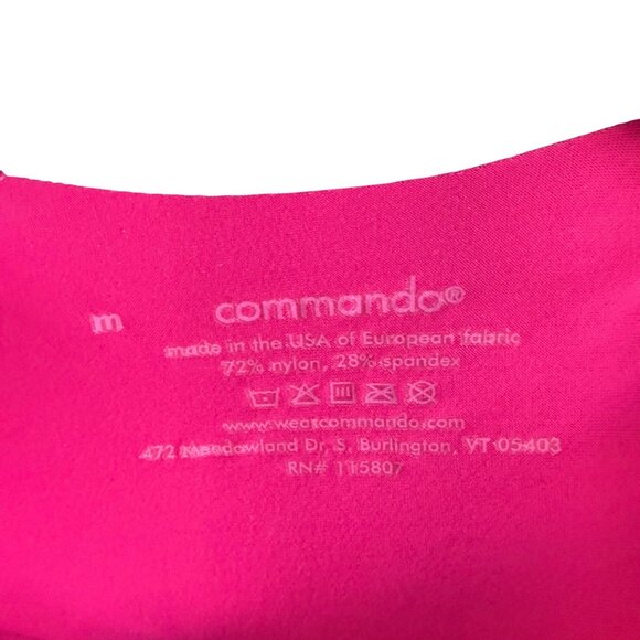 Commando Women's Rash Guard Swim Top Sz M Hot Pink Raglan Long Sleeve Stretch - Picture 6 of 6